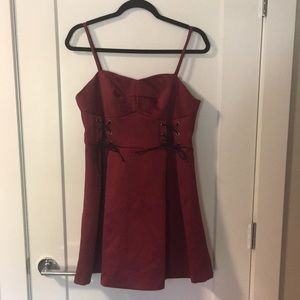 NWT Topshop Red Lace-Up Mini Dress Size 8